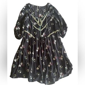 Free People Floral Prairie Mini Dress, Large